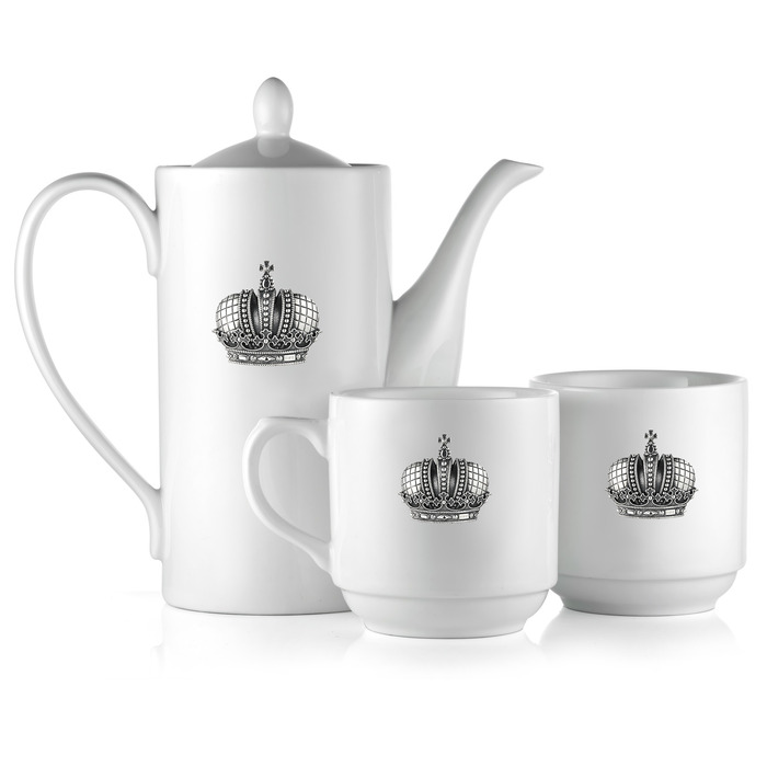 Porcelain tea set for 2 persons "Crown"